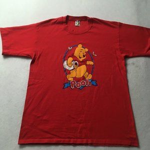 Winnie the Pooh Disney Vintage Graphic Short Sleeve TEE XL cuff up sleeve wellin